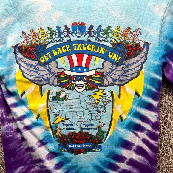 Grateful Dead Still Truckin Tour T Shirt Mens S Multicolor Tie Dye Graphic - Picture 3 of 11
